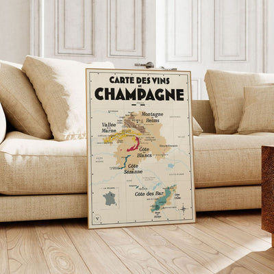 AFFICHE - Carte des vins de Champagne