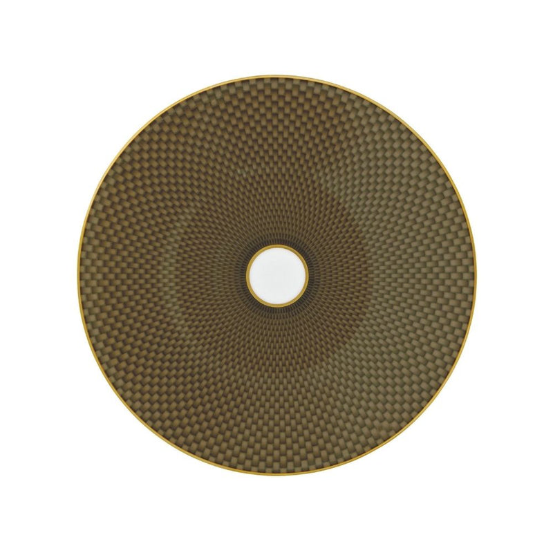 Assiette plate coupe motif N°2 marron 22 cm - Milouin.com