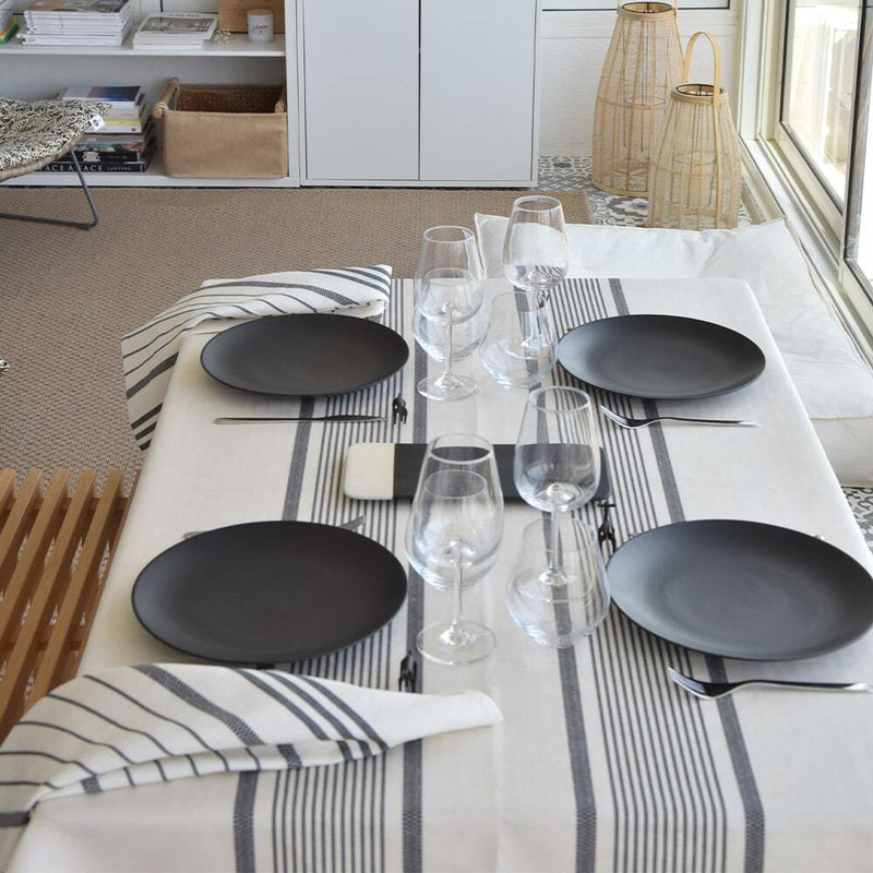 BERRAIN Charcoal - Coated Tablecloth (Linen and cotton)