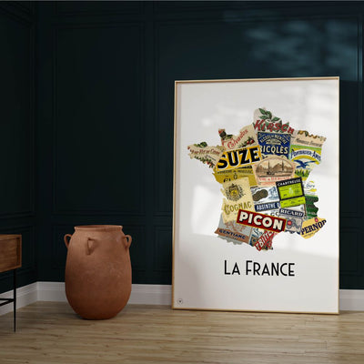 POSTER - Alcohol map of France