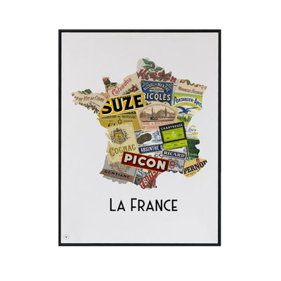AFFICHE - Carte de France des alcools