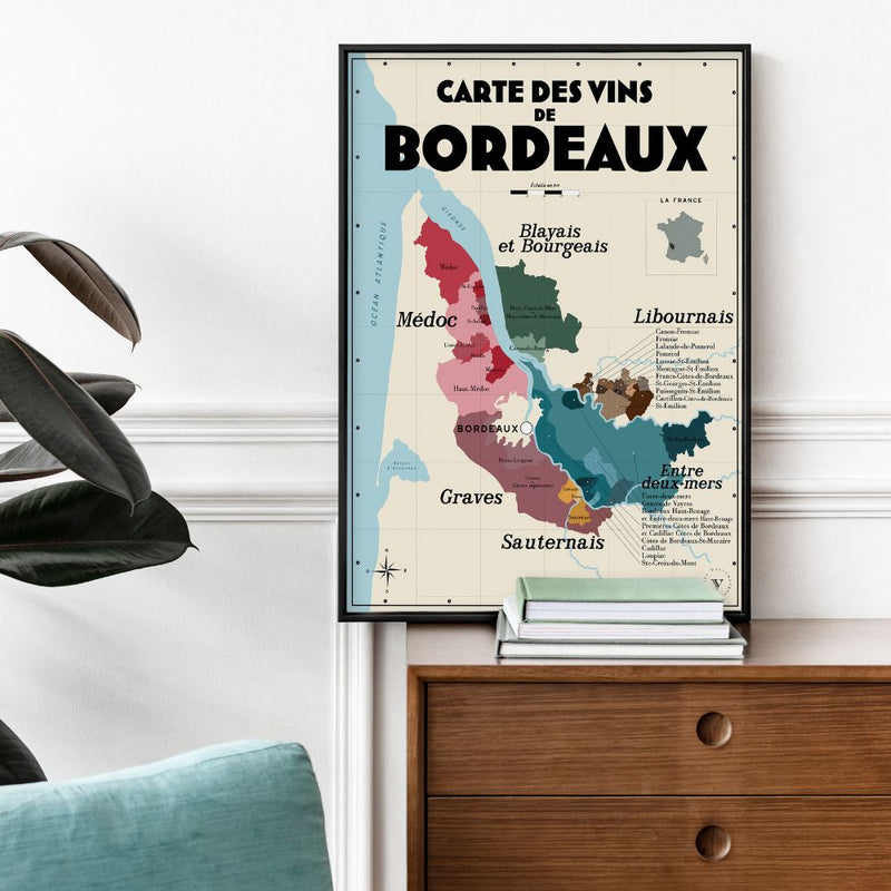 AFFICHE - Carte des vins de Bordeaux