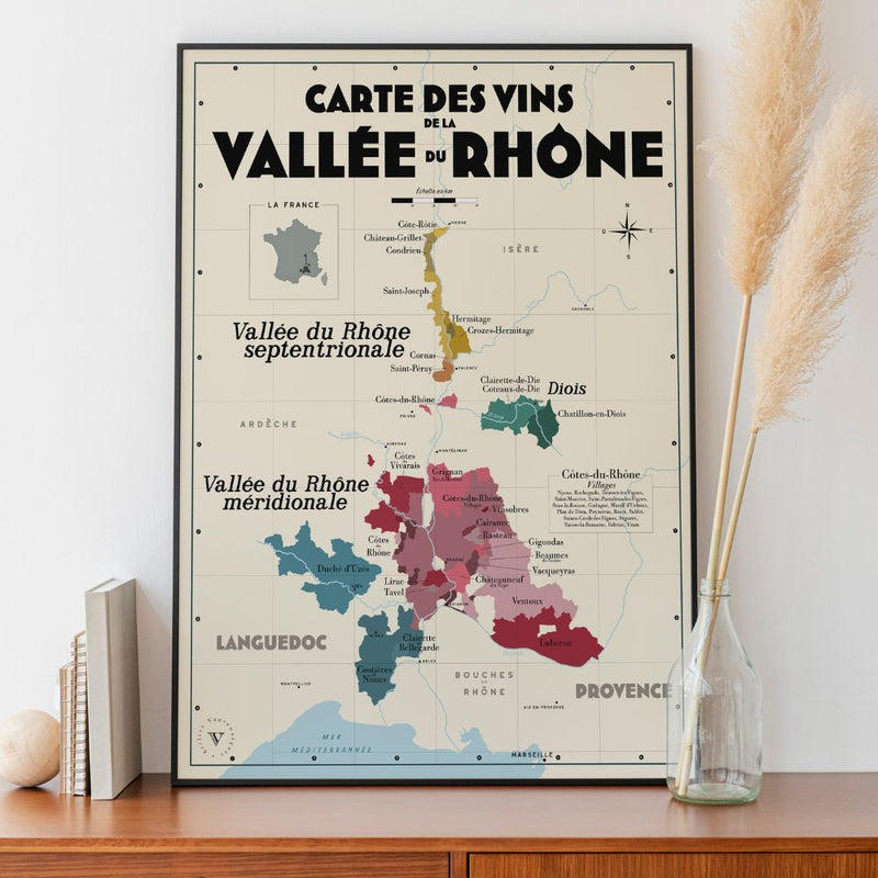 Poster Carte des vins de France