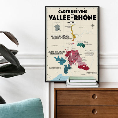 AFFICHE - Carte des vins de la Vallée du Rhône