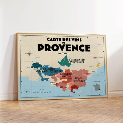 AFFICHE - Carte des vins de Provence