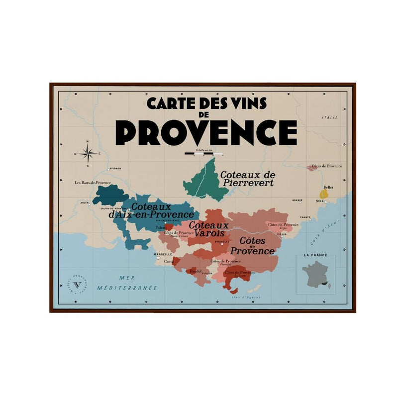 AFFICHE - Carte des vins de Provence