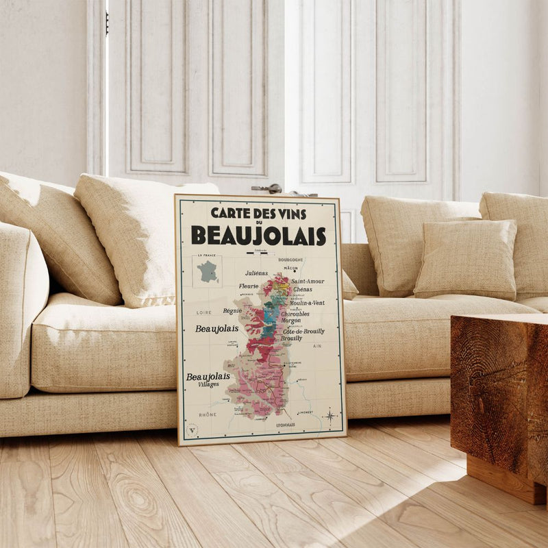AFFICHE - Carte des vins du Beaujolais