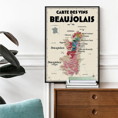 AFFICHE - Carte des vins du Beaujolais