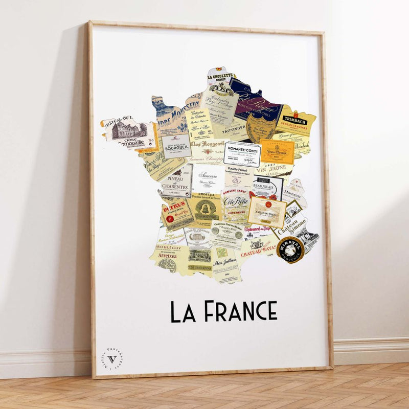 AFFICHE - Carte des vins français