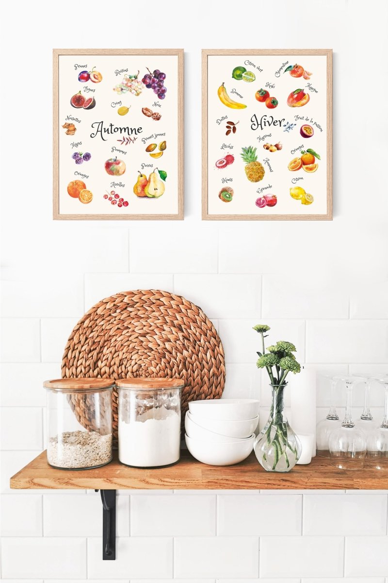 POSTER - Fruits of the 4 seasons watercolor