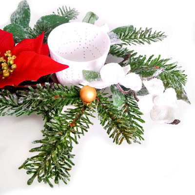 DECORATION – Christmas tree and poinsettia candle holder