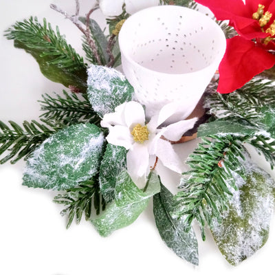 DECORATION – Christmas tree and poinsettia candle holder